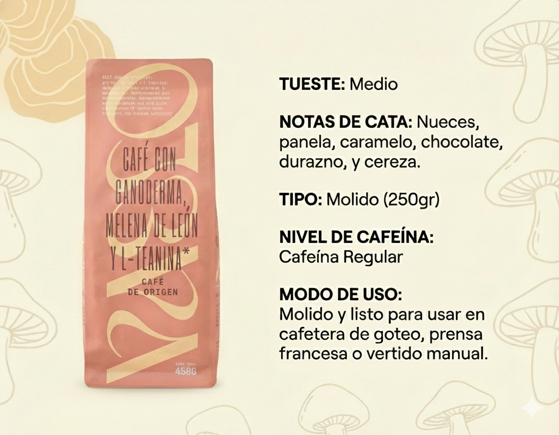 Cafe con melena de leon y L-theanina